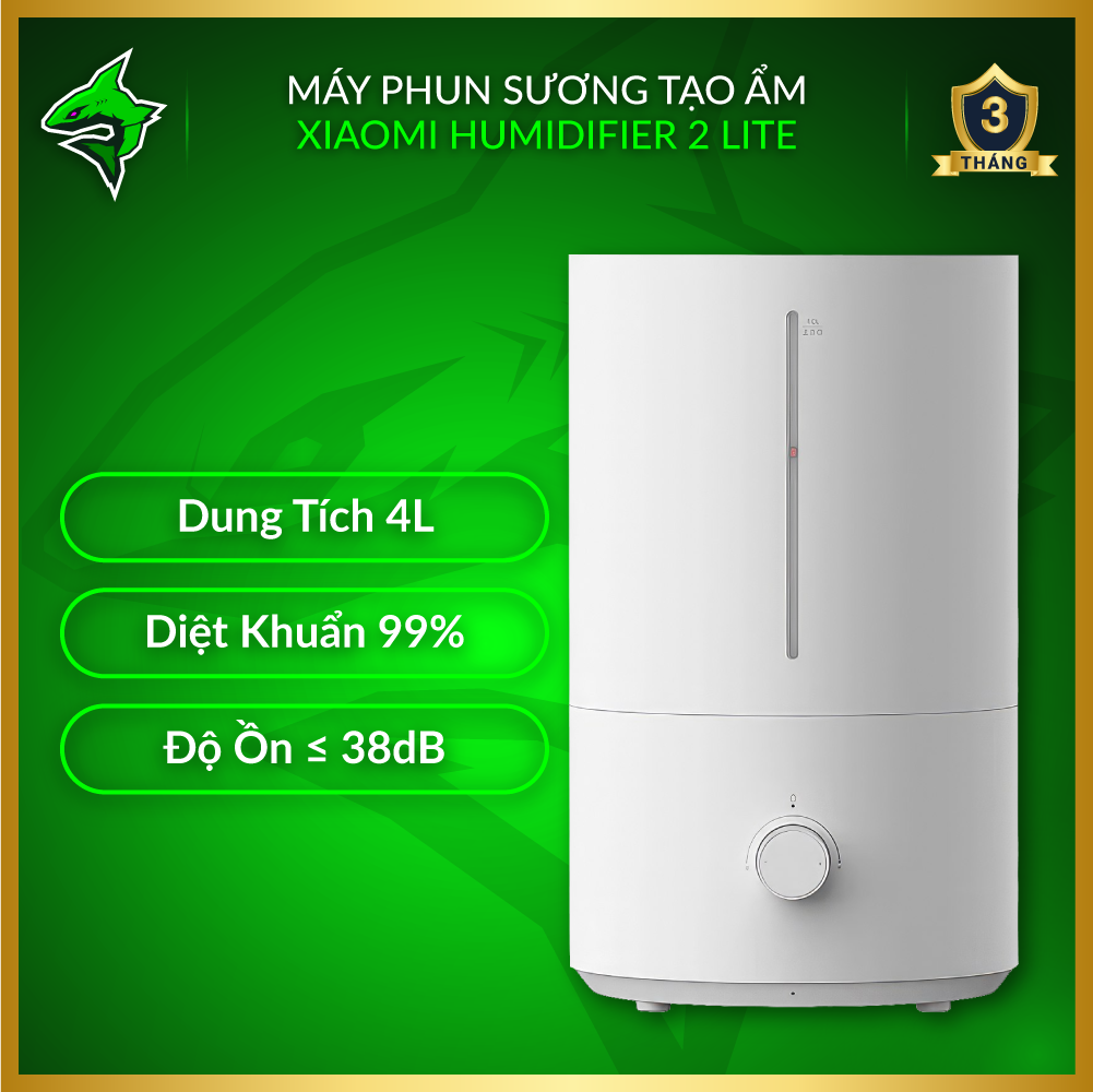 Máy Phun Sương Tạo Ẩm Xiaomi Humidifier 2 Lite【Dung Tích 4L ◆ Diệt khuẩn 99% ◆ Độ Ồn ≤ 38dB】- Hàng Nhập Khẩu