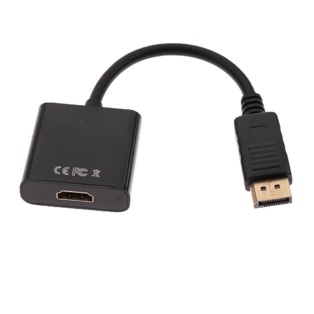 DP Displayport Male to HDMI Female Cable Converter Adapter for PC HP/DELL Black