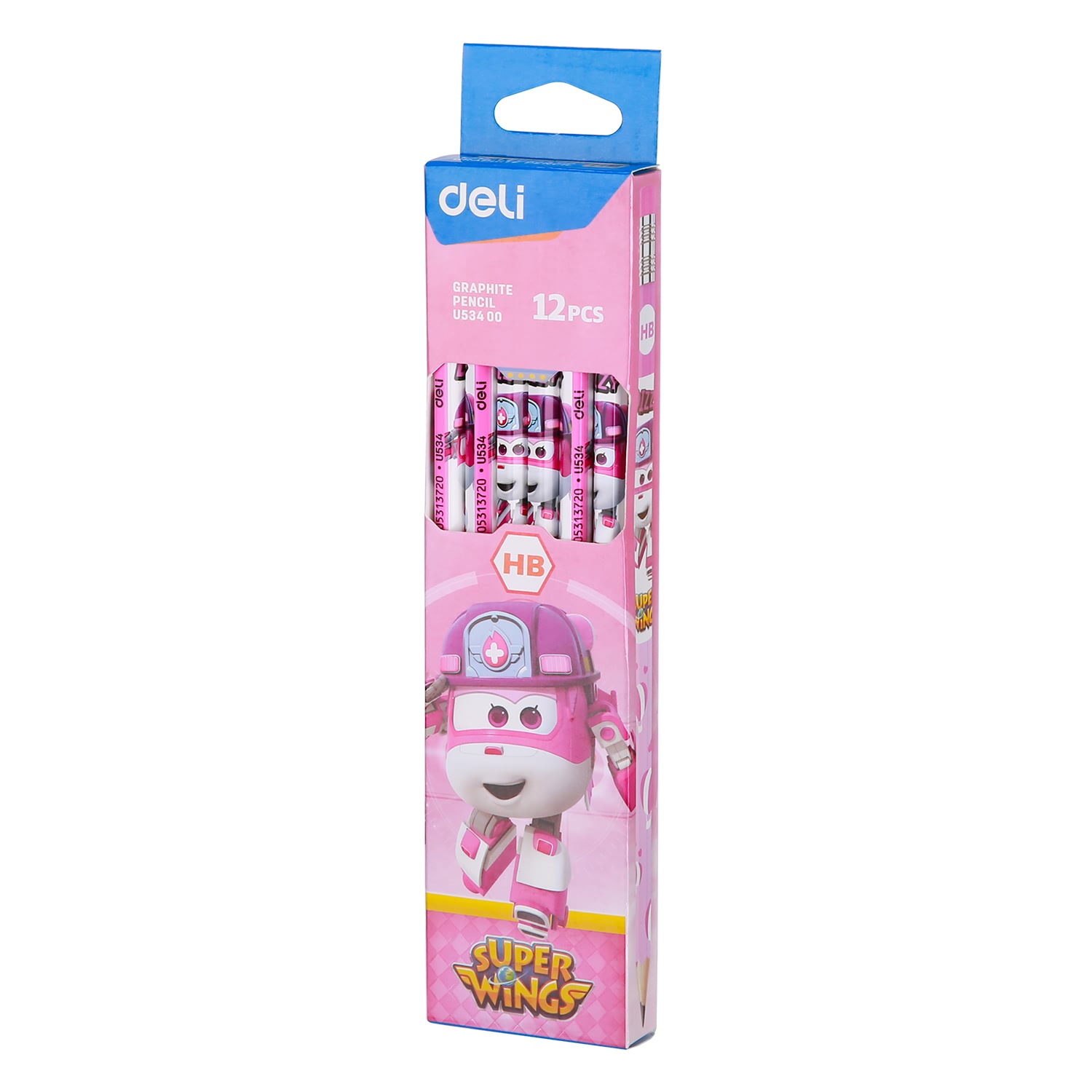 Bút chì học sinh 2B Deli - họa tiết xinh xắn Superwings Pop, chuyên dùng thi cử