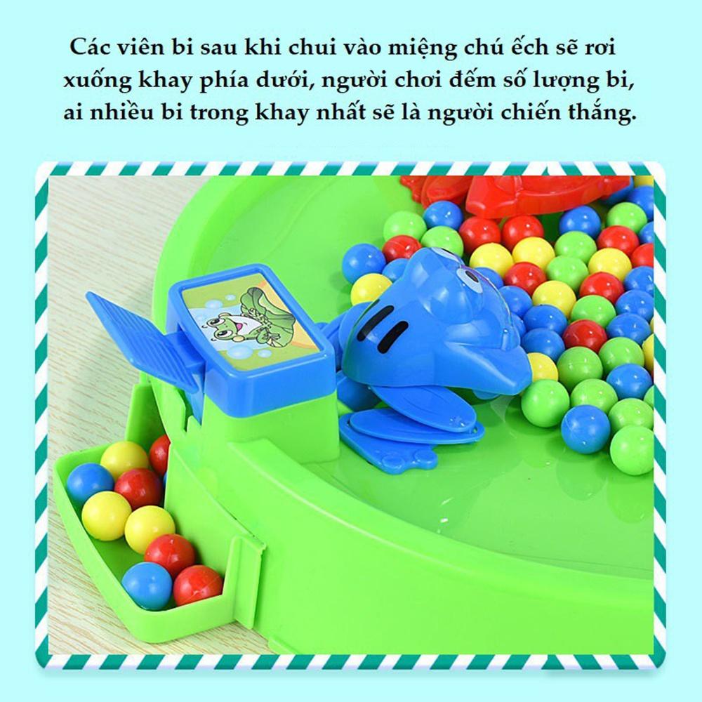 Đồ chơi trẻ em ếch ăn kẹo (bộ ếch nhiều bi) cho cả gia đình 4 người chơi. Đồ chơi tương tác cho trẻ em 3 4 5 6 tuổi.
