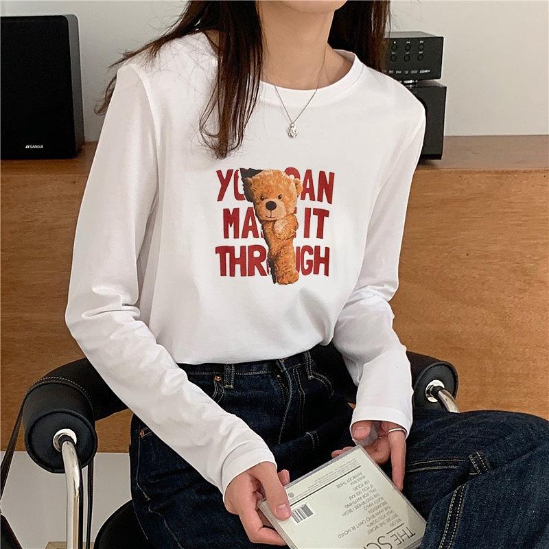 Áo Thun Nữ Dài Tay Hình Gấu 134