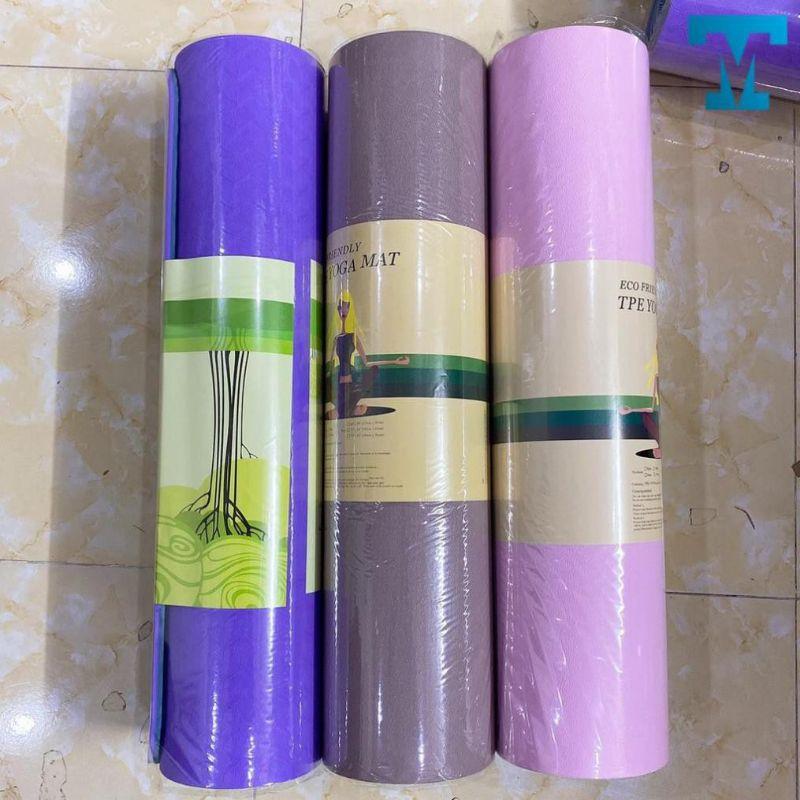 Thảm tập yoga TPE 2 lớp 6mm,thảm yoga chống trơn trượt ( màu ngẫu nhiên)