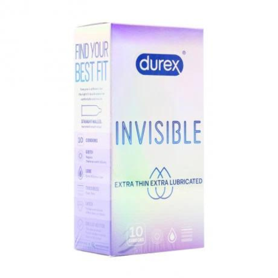 Bao cao su Durex Invisible Extra Thin Extra Lubricated 1 Hộp 10 Bao