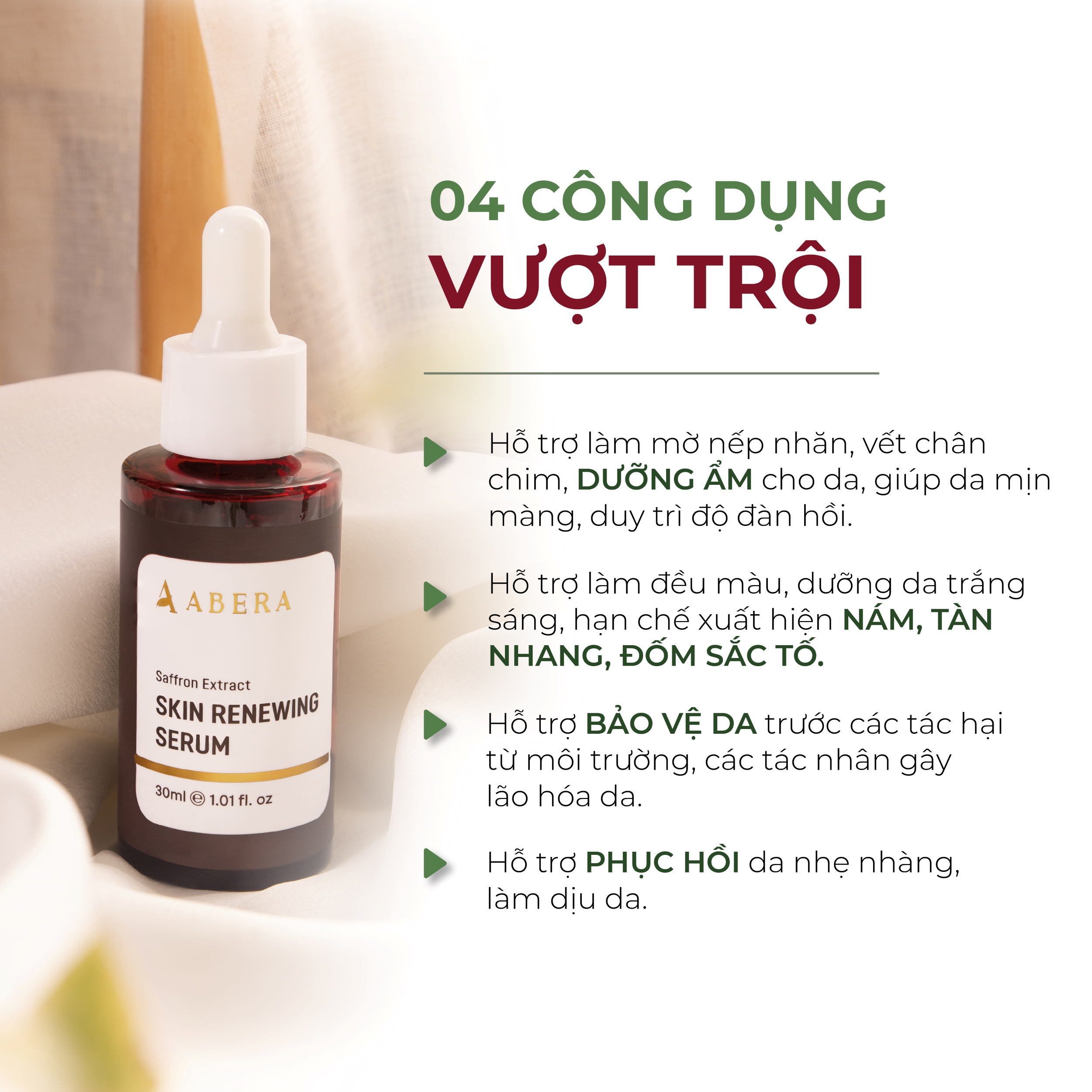 [COMBO 2] Serum Trẻ Hóa  Abera Cung Cấp Dưỡng Chất, Chống UV, Làm Sáng Da, Giảm Nếp Nhăn, Tái Tạo Tế Bào Da