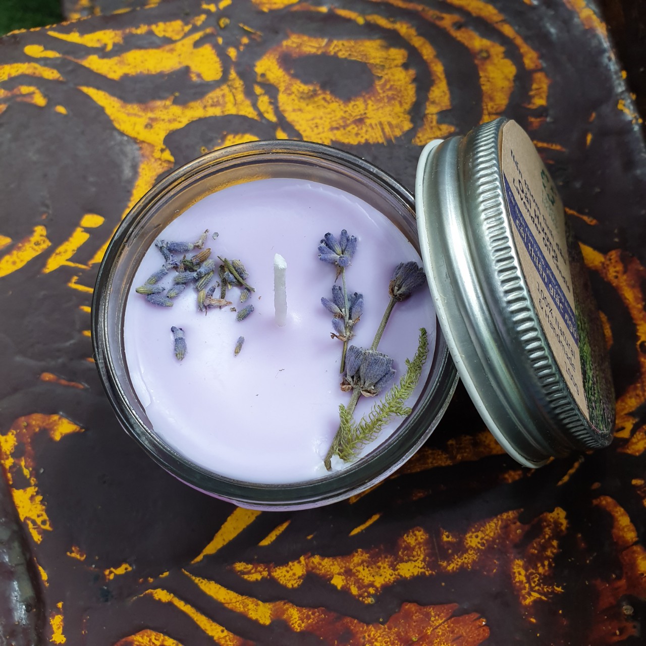 Nến thơm tinh dầu Lavender (Oải Hương) 100g - Giúp thơm phòng, thư giãn giảm stress với thành phần hoàn toàn tự nhiên