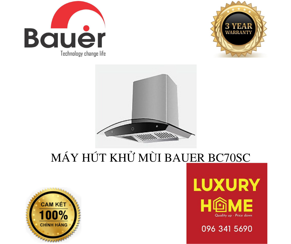 MÁY HÚT KHỬ MÙI BAUER BC70SC - HÀNG CHÍNH HÃNG