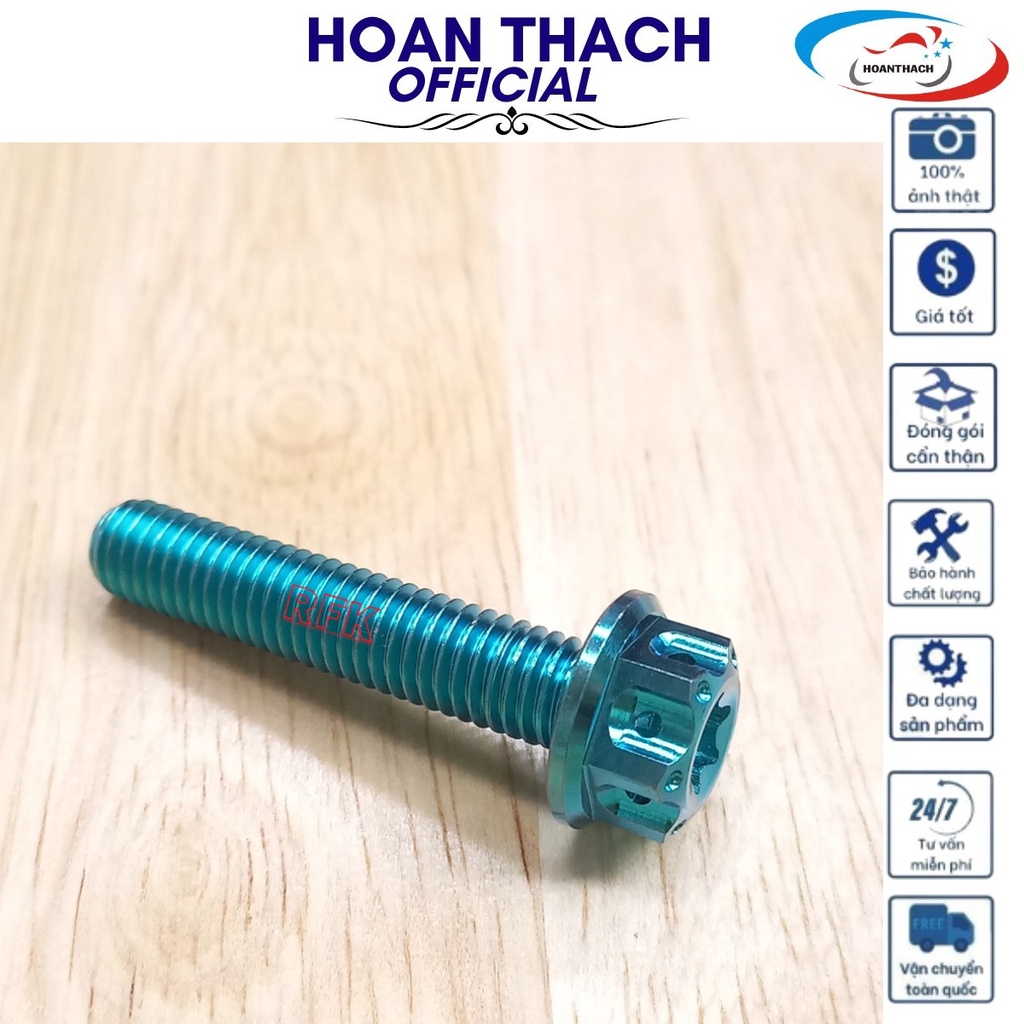 Ốc titan gr5 8L40 đầu Probolt lục bảo lá  HOANTHACH SP007942 (giá 1 con) dành cho xe máy