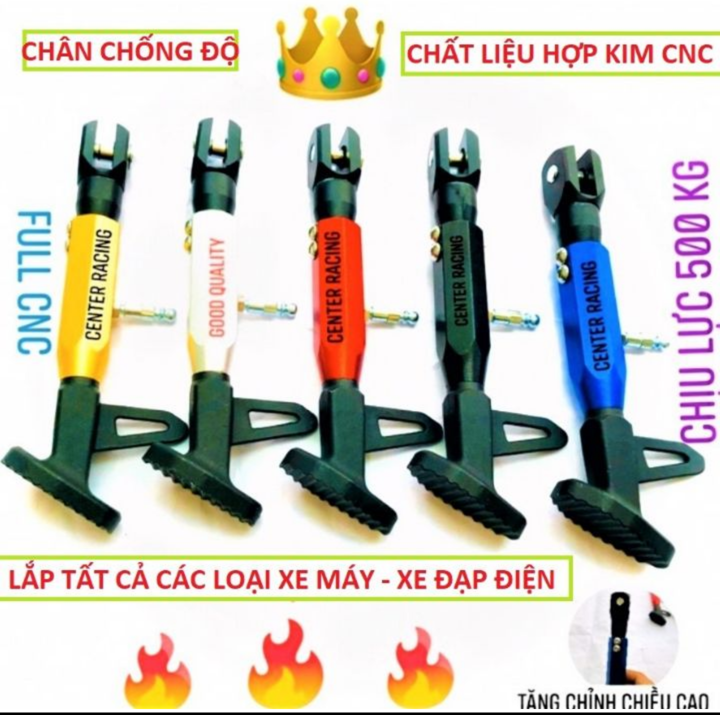 CỰC CHẤT VỚI 1 CHÂN CHỐNG TĂNG CHỈNH DÀI NGẮN LẮP CHO TẤT CẢ CÁC LOẠI XE MÁY TIỆN DỤNG CỰC ĐẸP HÀNG CHUẨN