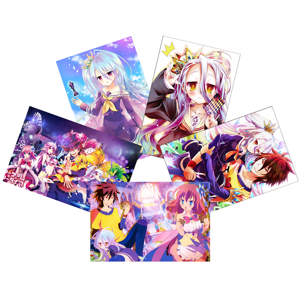 Tranh Poster SET 3 tấm No Game, No Life A4 tấm khác nhau