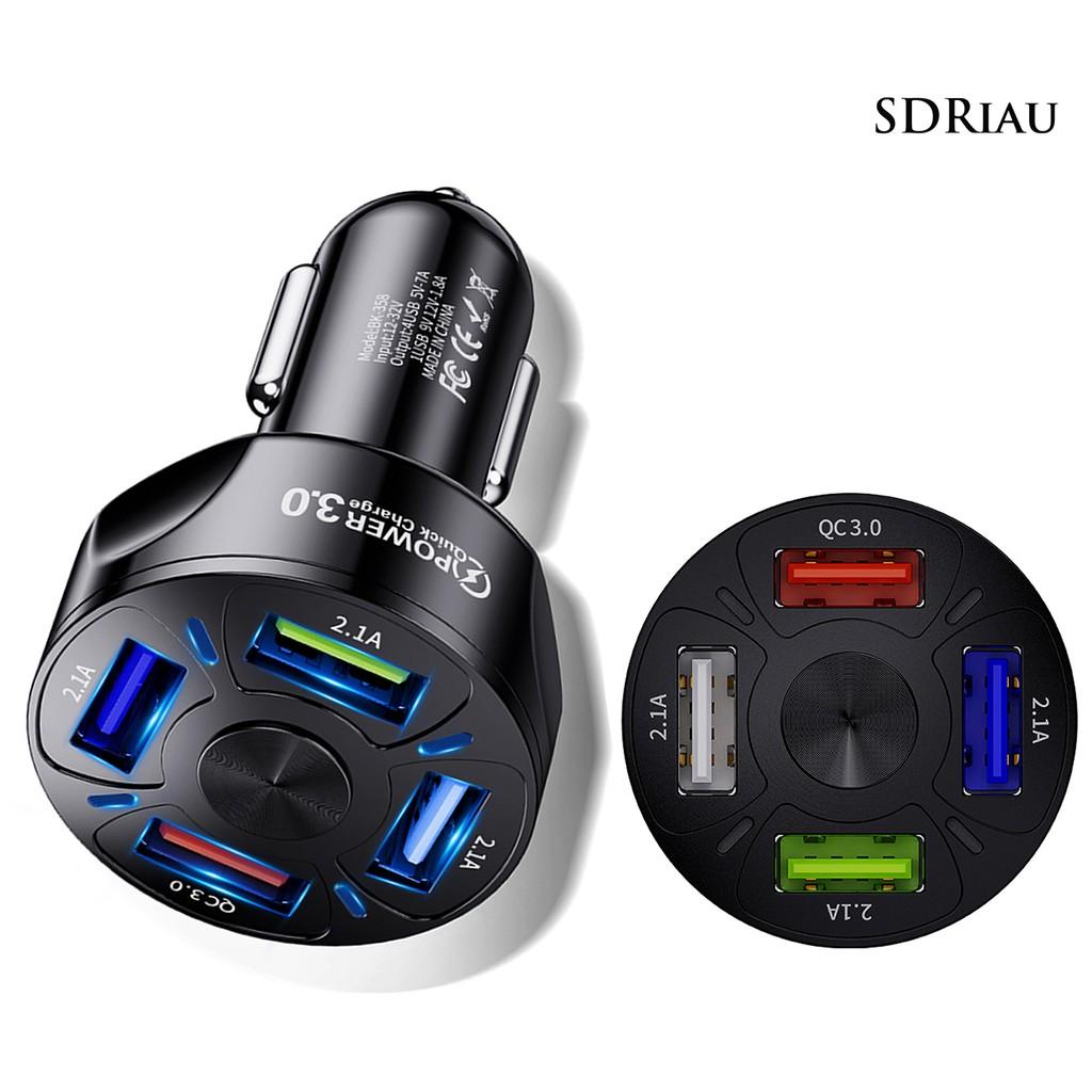 Tẩu Sạc Nhanh Xe Hơi QCDZ 4 Cổng USB 3.0 Tiện Dụng Cho Điện Thoại Di Động