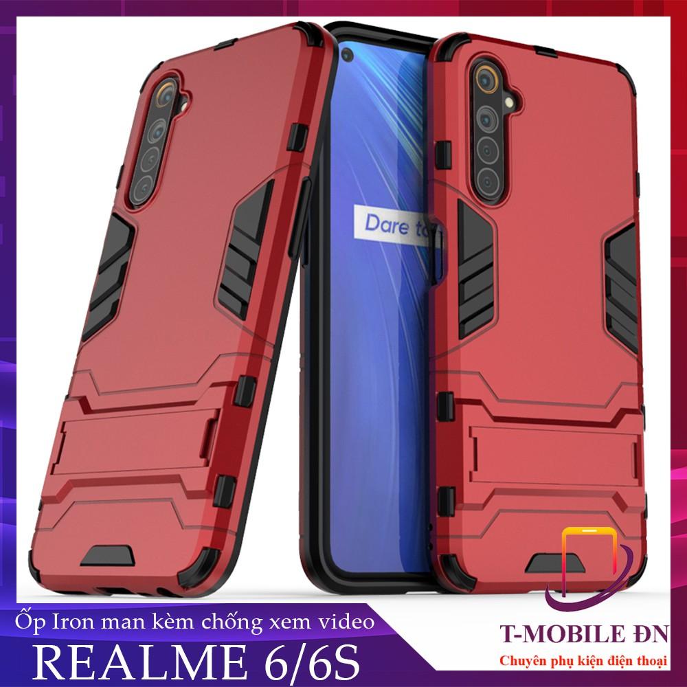 Ốp lưng cho Realme 6 6s IRON MAN chống sốc bảo vệ viền và camera kèm chống xem video tiện lợi