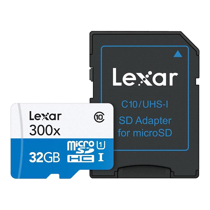 Thẻ Nhớ MicroSDHC Lexar 32GB Class 10 300x 45Mb/s Kèm Adapter (no box) - Hàng Chính Hãng