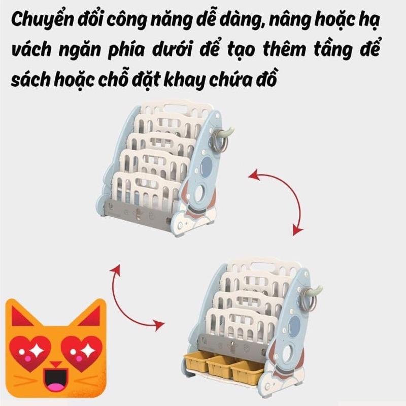 Giá sách kết hợp giỏ đựng đồ cho bé