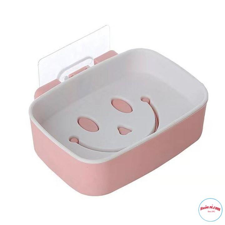 Khay Để Bánh Xà Phòng Dán Tường 2 Lớp Đáy Kín Hình Mặt Cười 00239
