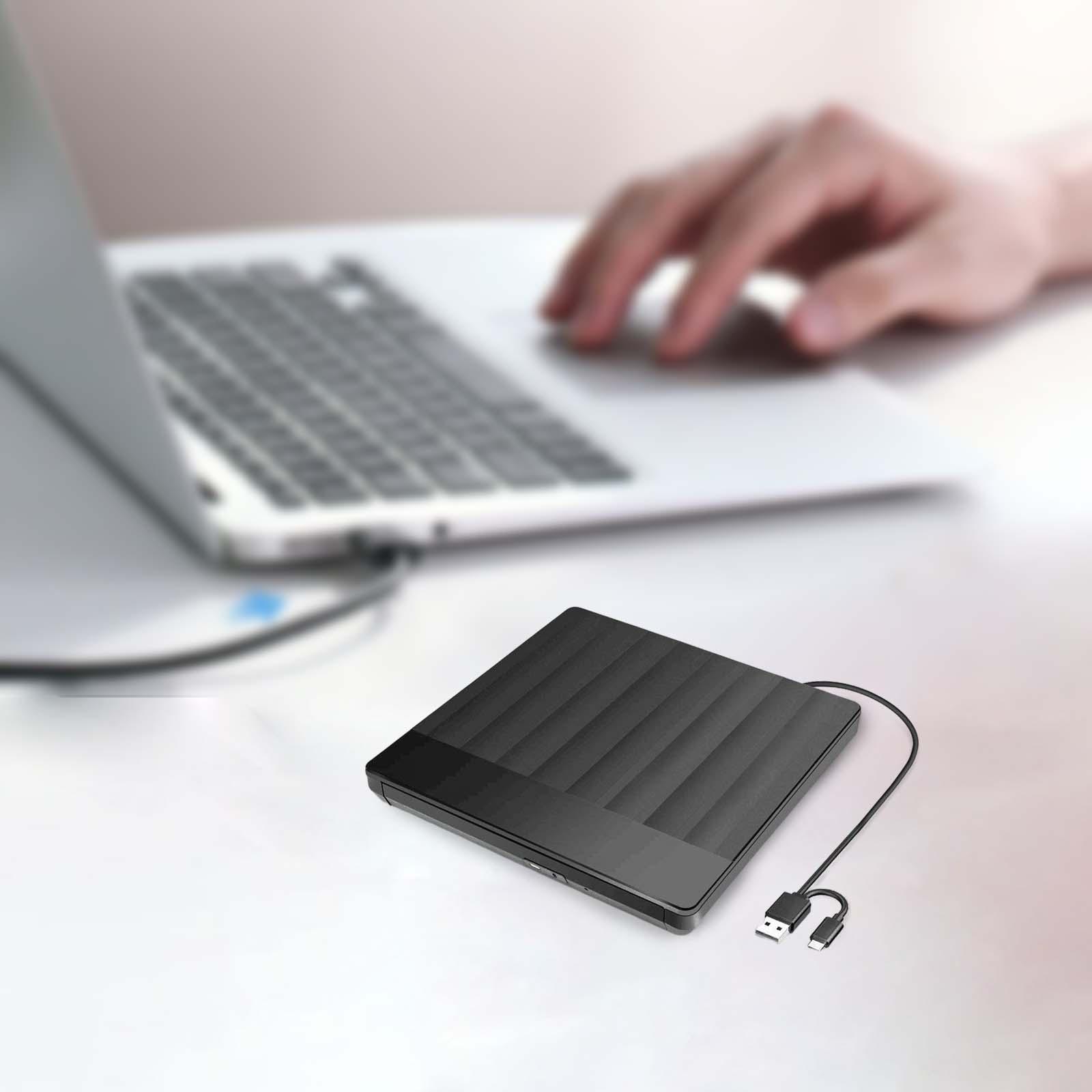 External USB RW CD Writer Drive Burner Reader Player For Laptop Black