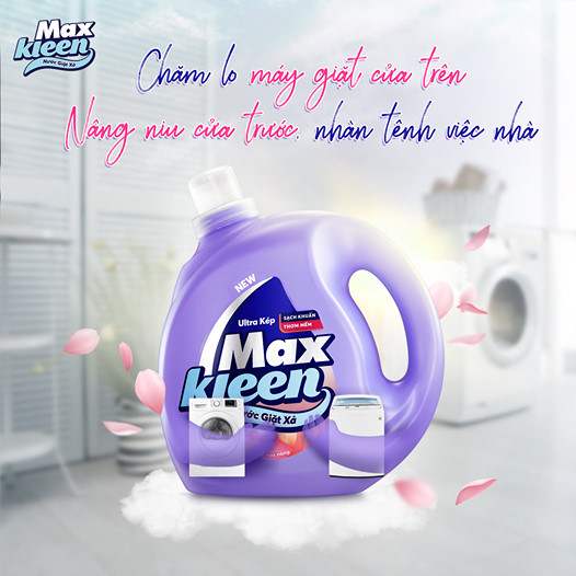 Túi Nước Giặt Xả Maxkleen Hương Nước Hoa Huyền Diệu (3.8kg)