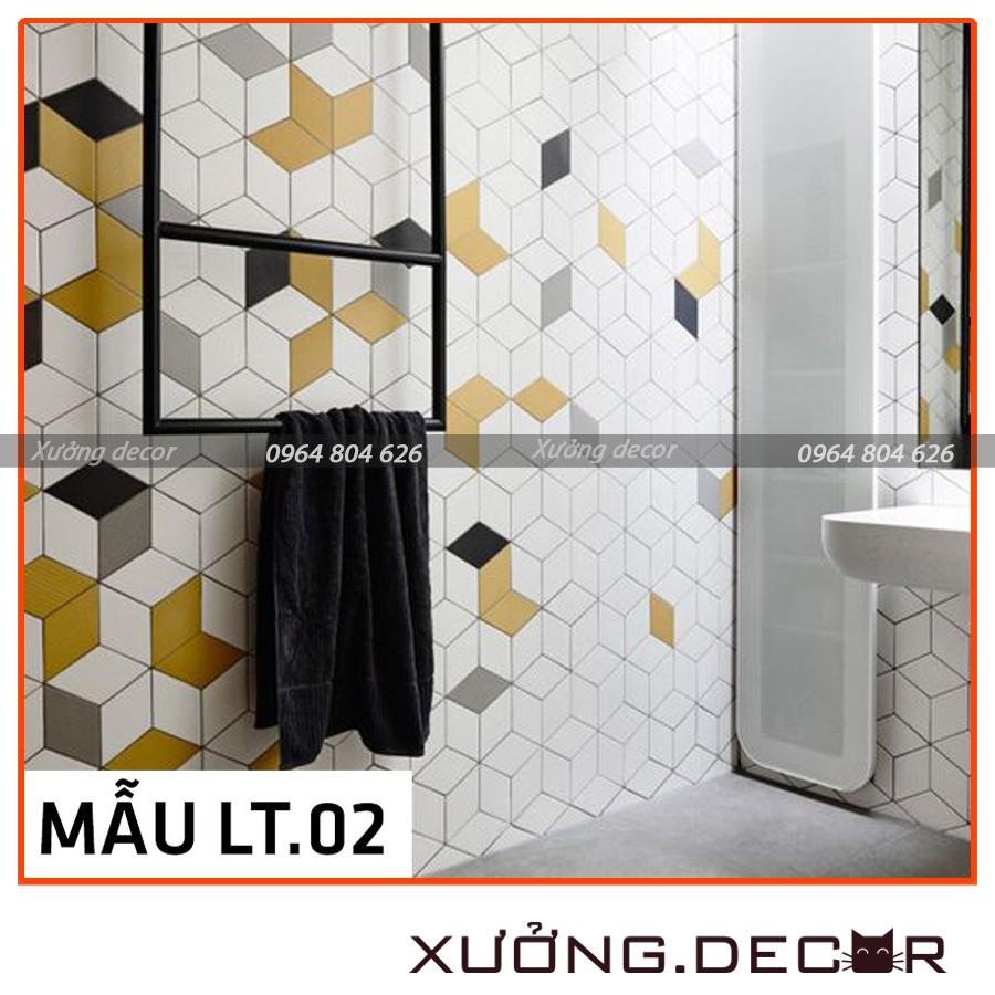 Decal gạch Hoạ tiết, decal trang trí dài 2m - Decal gạch bông loại 1 - Box Line - 0202