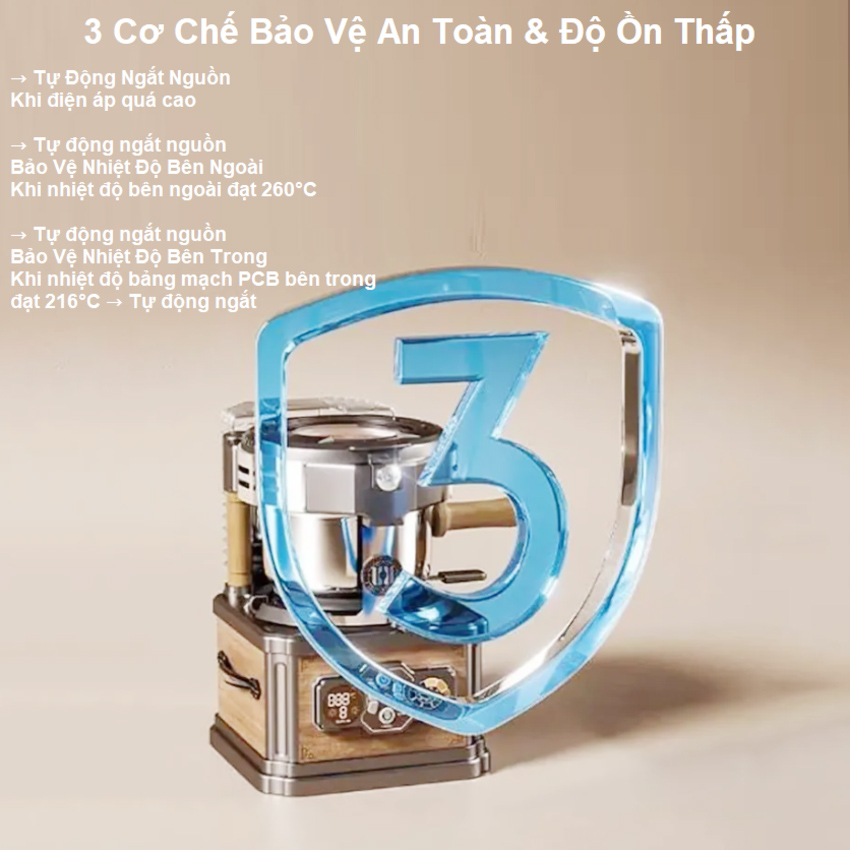 Máy rang hạt cà phê không khói tự động chuyên nghiệp. Thương hiệu Đài Loan cao cấp Wing Kwong WCR-150. HÀNG CHÍNH HÃNG