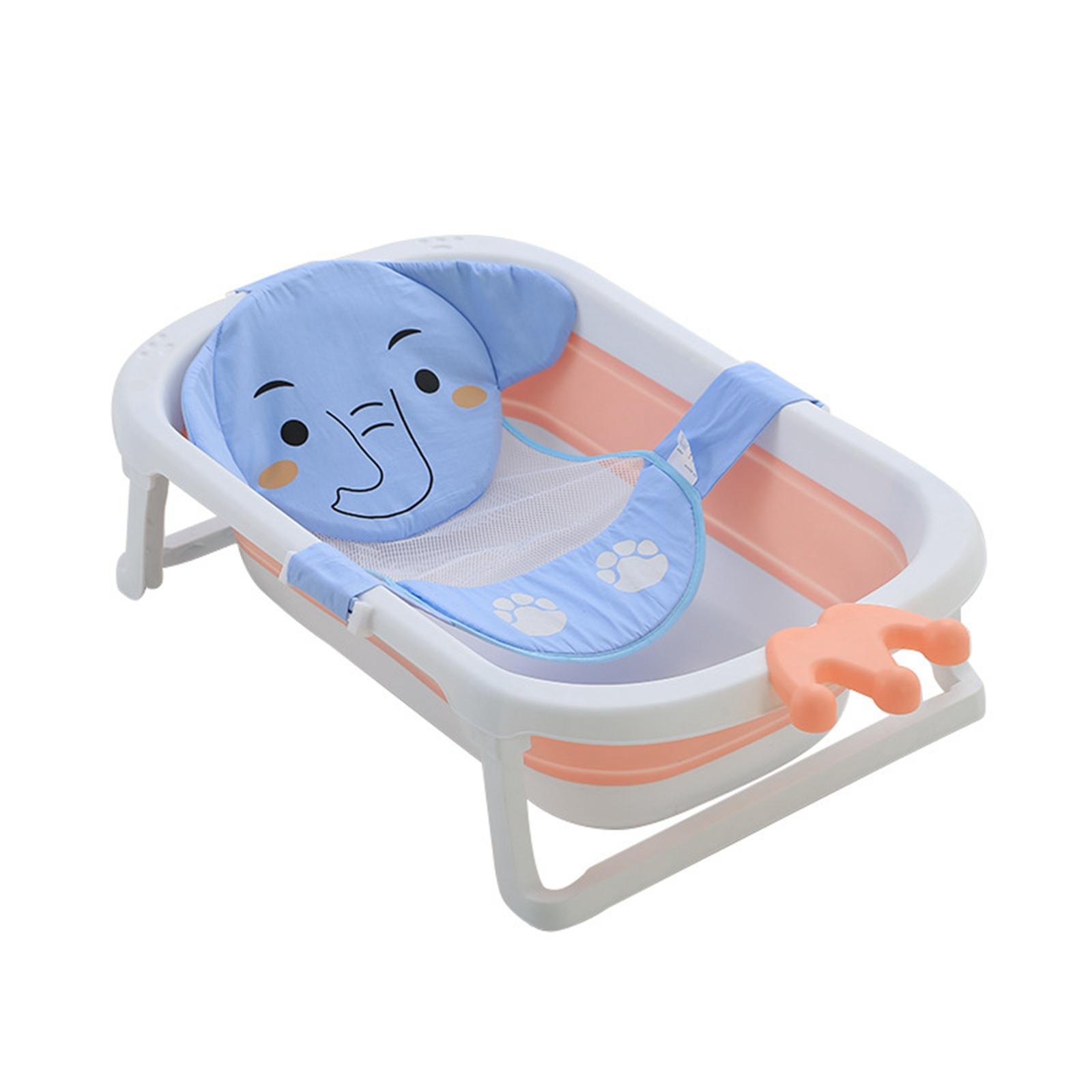 Cute Elephant Baby Bath Pad Infant Bath Support Seat for 0-12M Baby Infant Blue