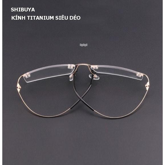 Gọng kính cận kính mắt 0 độ gọng khoan không vành có thể thay tròng theo sở thích gọng TITANIUM KT50UNIQUIsiêu dẻo