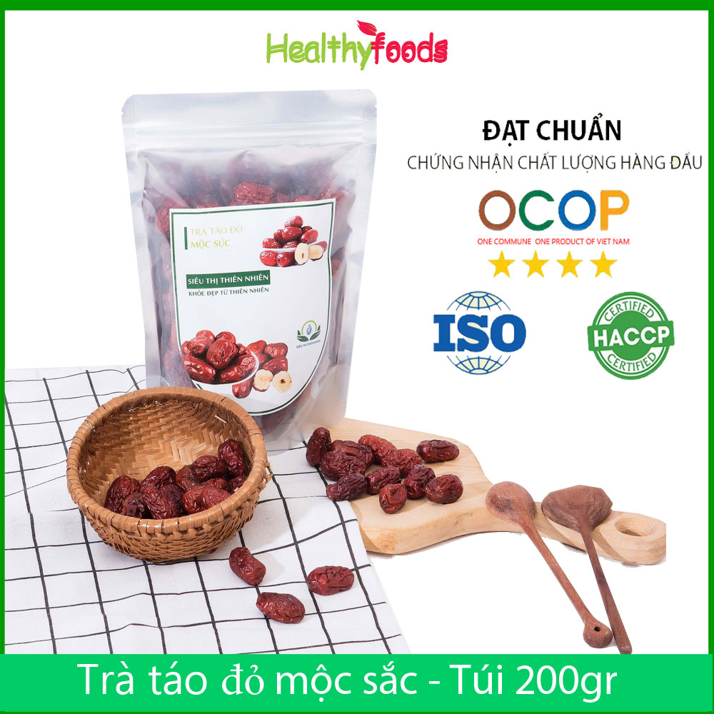 Trà Táo Đỏ Mộc Sắc Siêu Thị Thiên Nhiên Nguyên Quả Sấy Lạnh Cao Cấp Cung Cấp Chất Dinh Dưỡng, Giảm Nguy Cơ Tiểu Đường - Hàng Chính Hãng