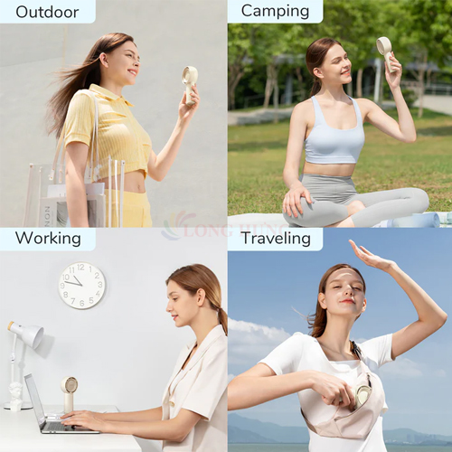 Quạt mini tích điện cầm tay Jisulife Handheld Fan Life5 Plus 4000mAh - Hàng chính hãng