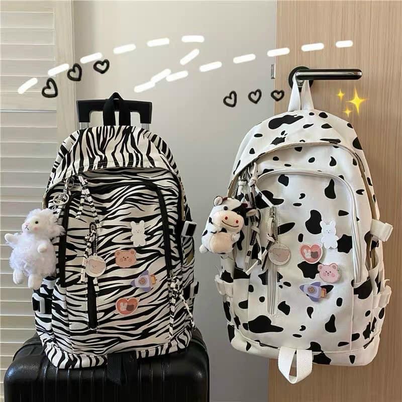 Balo bò sữa - Balo ngựa vằn hot hit unisex-Balo Teen
