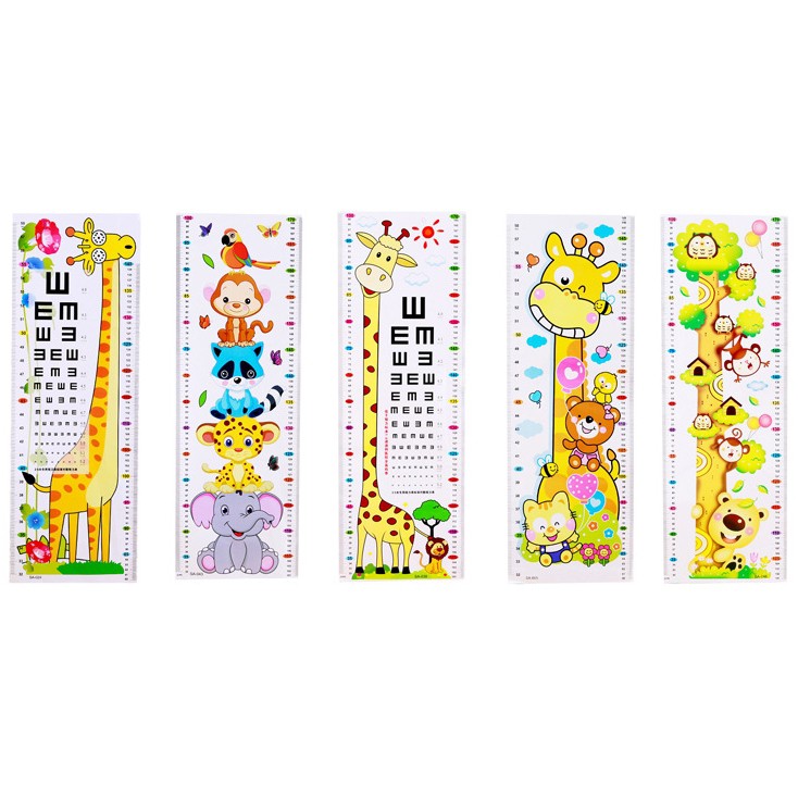 Thước Decal Dán Tường Hình Ngộ Nghĩnh Đo Chiều Cao Của Bé