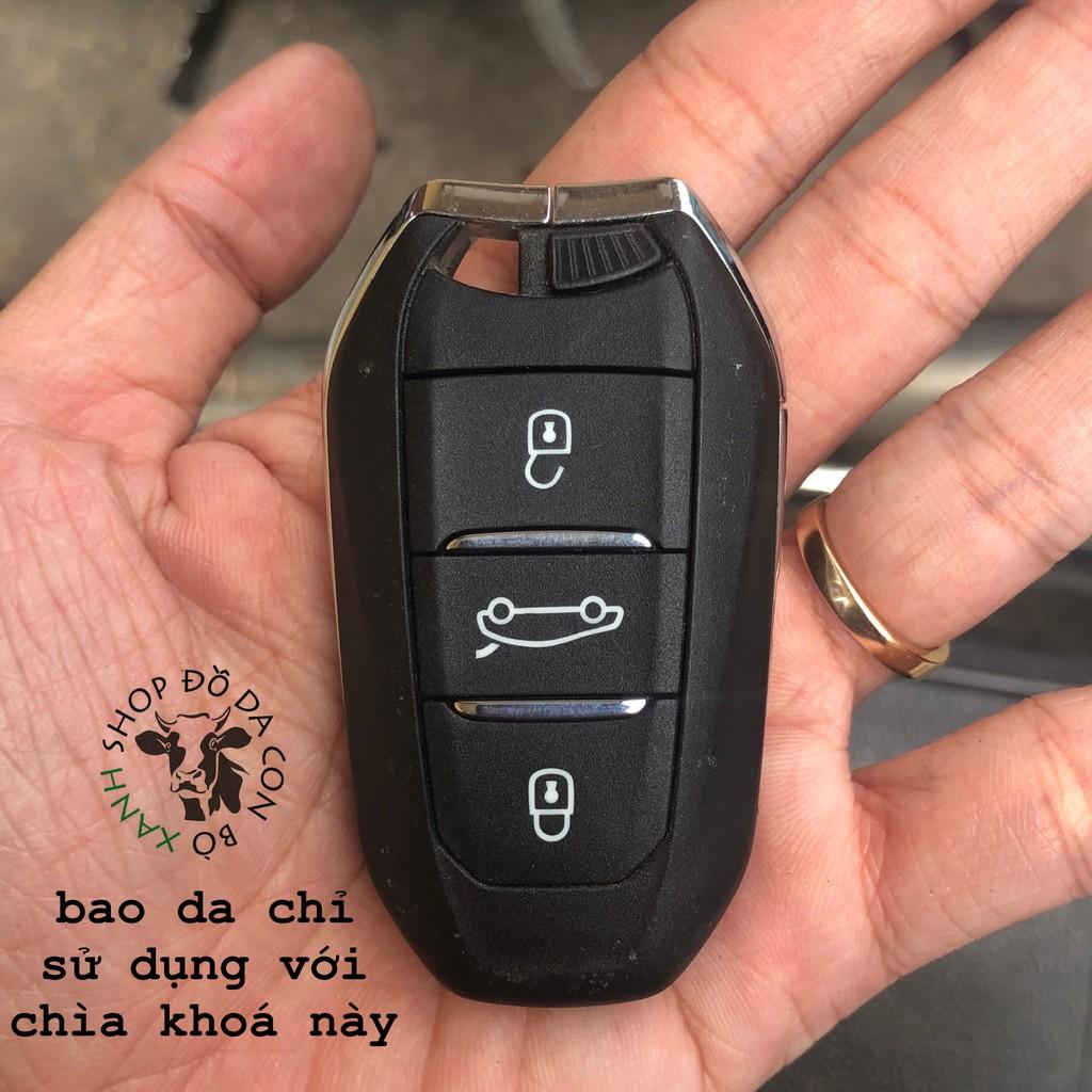 Bao da dành cho Chìa Khoá Peugeot 3008, 5008, 2008 all new Handmade Da Thật 001