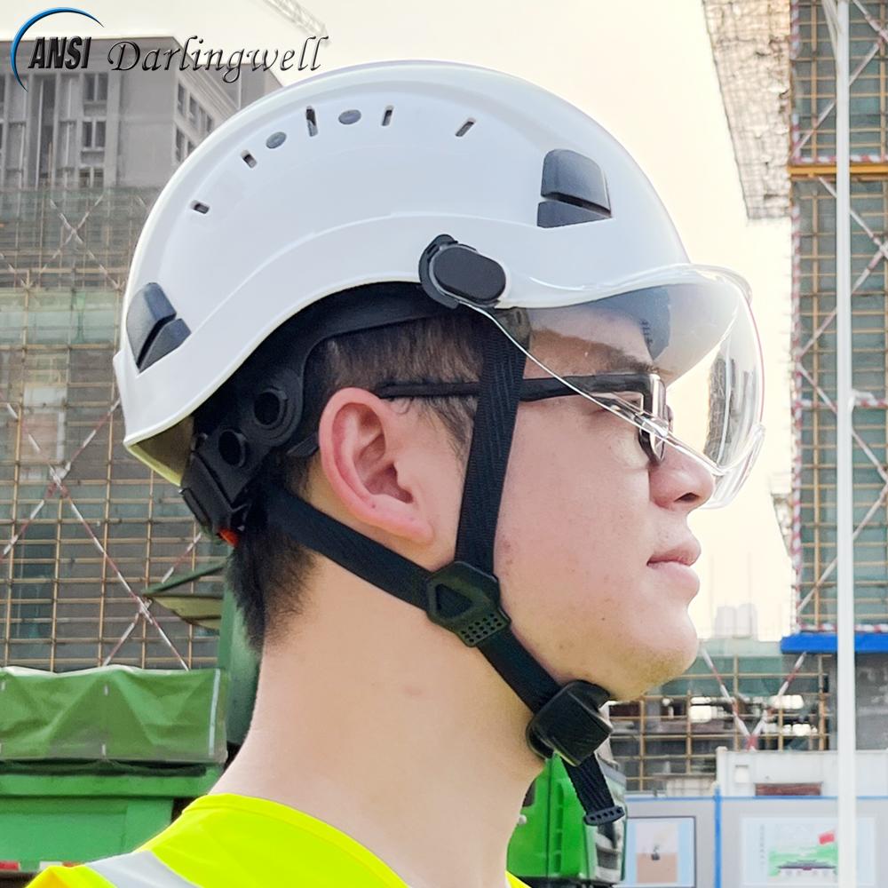 CE EN397 Mũ cứng ABS Mũ bảo hiểm an toàn xây dựng ANSI có tấm che mặt cho kính kỹ sư Lỗ thông hơi Công việc công nghiệp Bảo vệ đầu