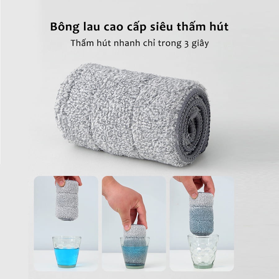 Cây Lau Nhà Tự Vắt Thông Minh Bản Ngang, Chổi Lau Nhà Tự Vắt Thông Minh Thiết Kế Xoay 360 Độ Tiện Lợi - HÀNG CHÍNH HÃNG MINIIN