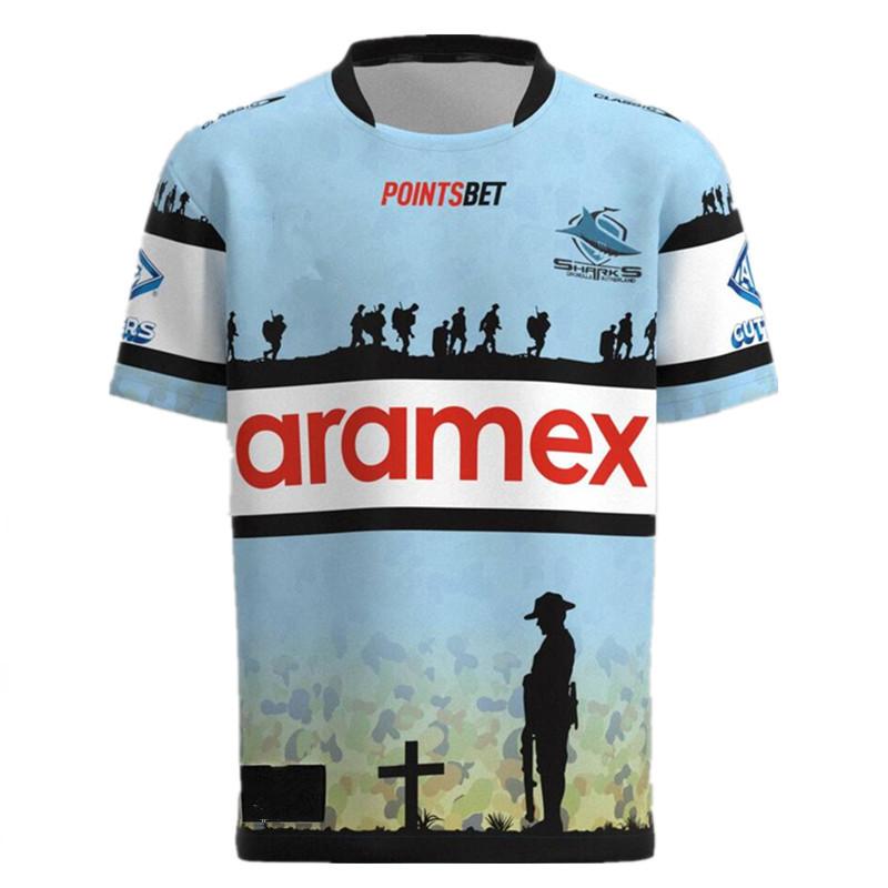 2023 Cronulla Sharks Anzac / Sân nhà / Sân khách / Bản địa / Di sản / Áo bóng bầu dục Singlet - Cỡ nam: S-5XL Color: 2023 Home Size: M