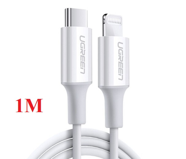 Cáp USB Type C ra Lightning  1M Màu Trắng Ugreen 10493 Sạc và truyền dữ liệu - hàng chính hãng