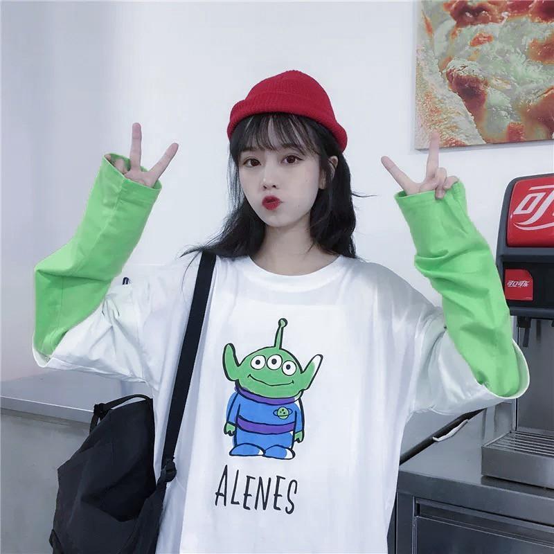 Áo thun tay dài ráp tay form rộng ALENES ulzzang thu đông UNISEX