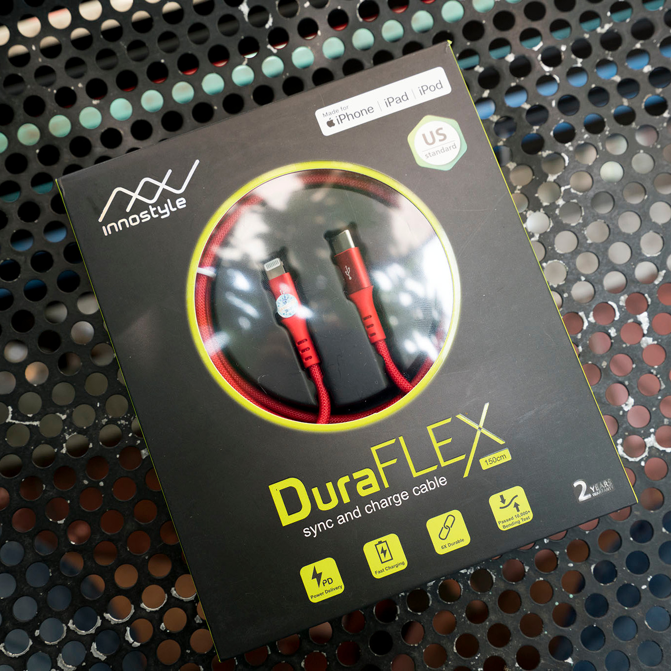 CÁP chuyển đổi  MFI INNOSTYLE DURAFLEX USB-C TO LIGHTNING 1.5M