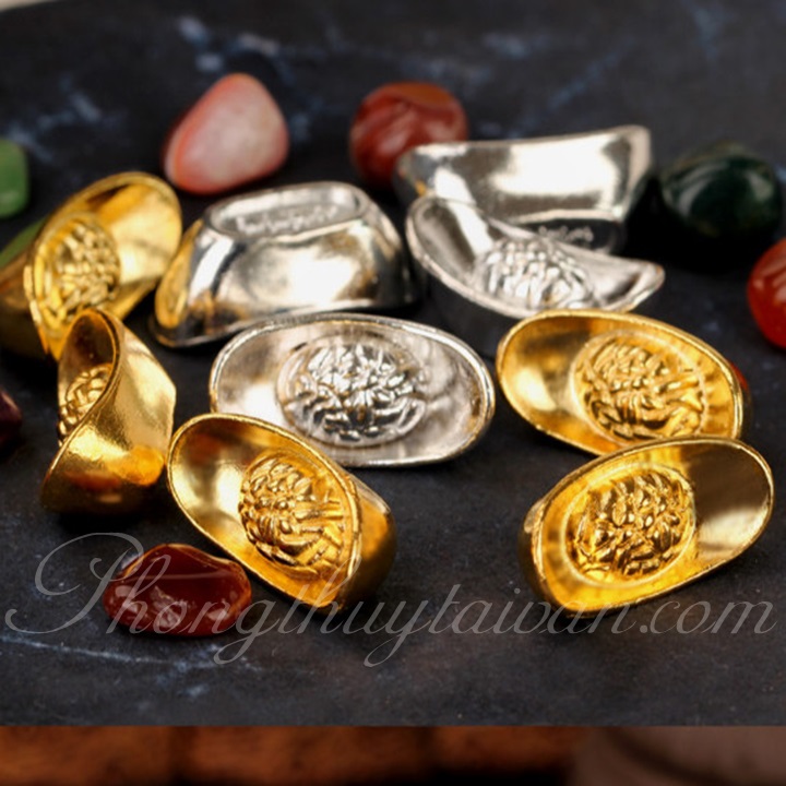 Thỏi Vàng, Bạc không chữ chiêu lộc thờ cúng