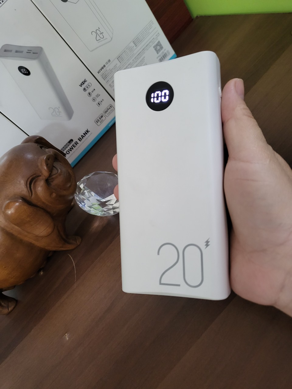 Pin Sạc Dự Phòng Kivee PT208D Hỗ Trợ Sạc Nhanh 22.5W 20000mAh - Màu Trắng