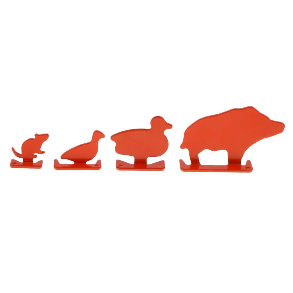 4pcs Metal Animal Silhouette  Set  Plinking Practice Target