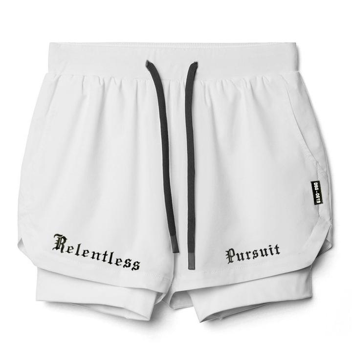 Quần short tập gym nam 2 lớp có túi trong Relentless Pursuit Z250 - L