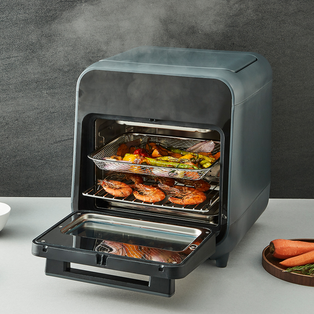 Lò nướng chân không kết hợp chức năng hấp Lock&Lock EJF693GRY Steam Air Fryer Oven - Hàng chính hãng