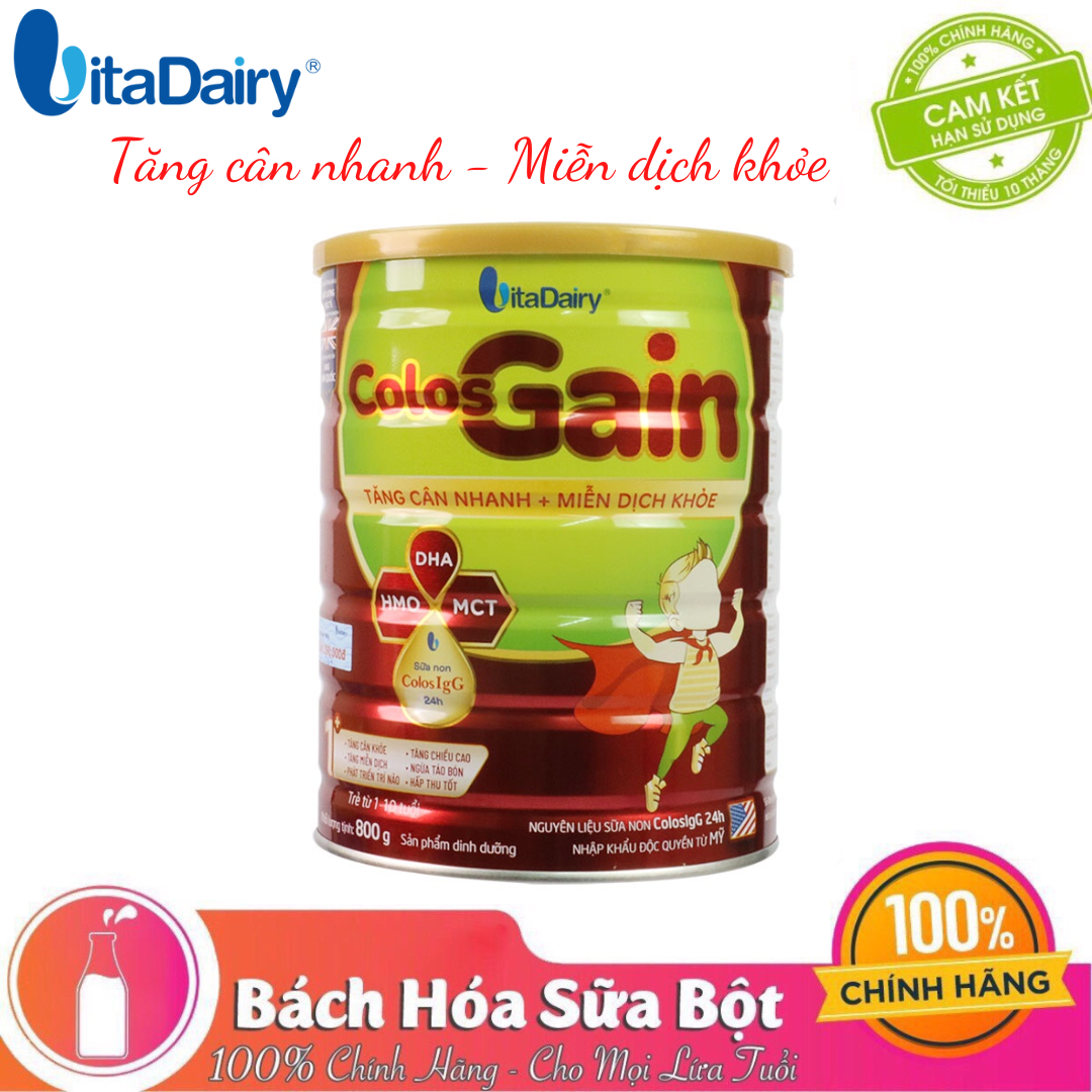 Sữa bột Colos Gain 1+ /Cho bé Tăng cân nhanh + Miễn dịch khoẻ