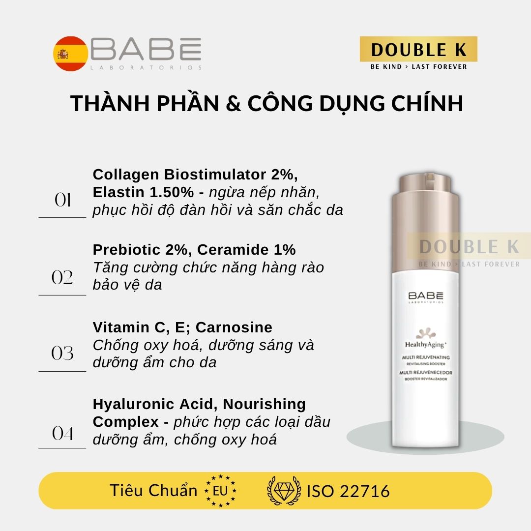 Serum Chống Lão Hóa Da BABE Multi Rejuvenating Revitalising Booster - Double K