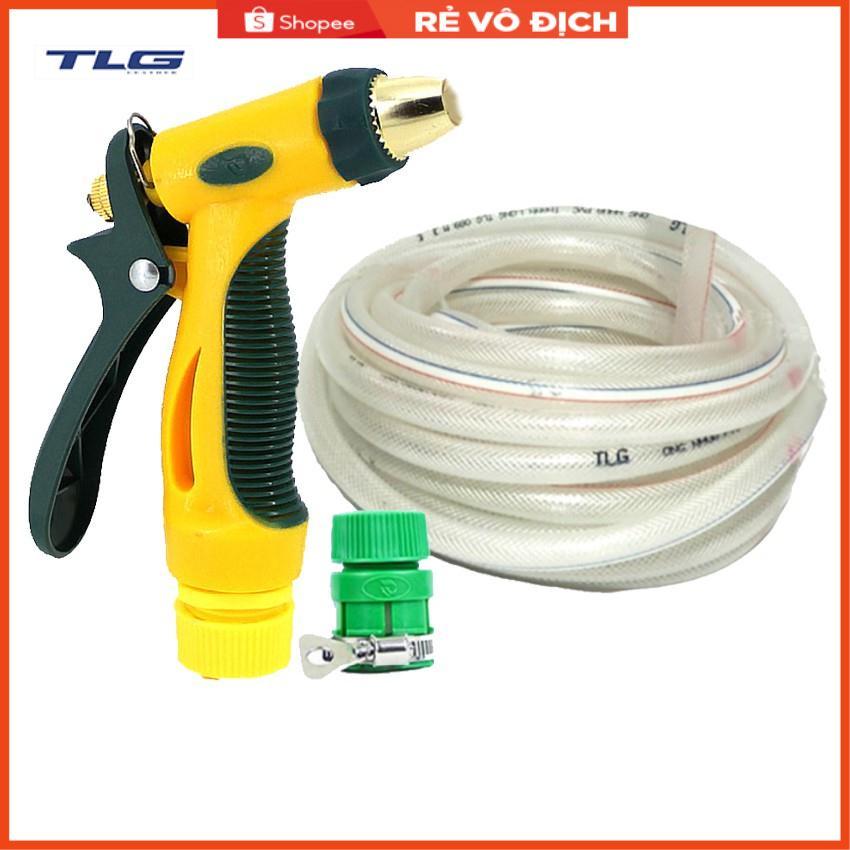 Bộ dây vòi xịt nước rửa xe,tưới cây tăng áp 3 lần 3-5M( nối nhựa xanh) 206317