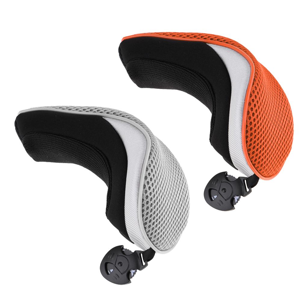 2 Chiếc Golf Lai Út Câu Lạc Bộ Cứu Hộ Đầu Bao Headcover Cam & Xám