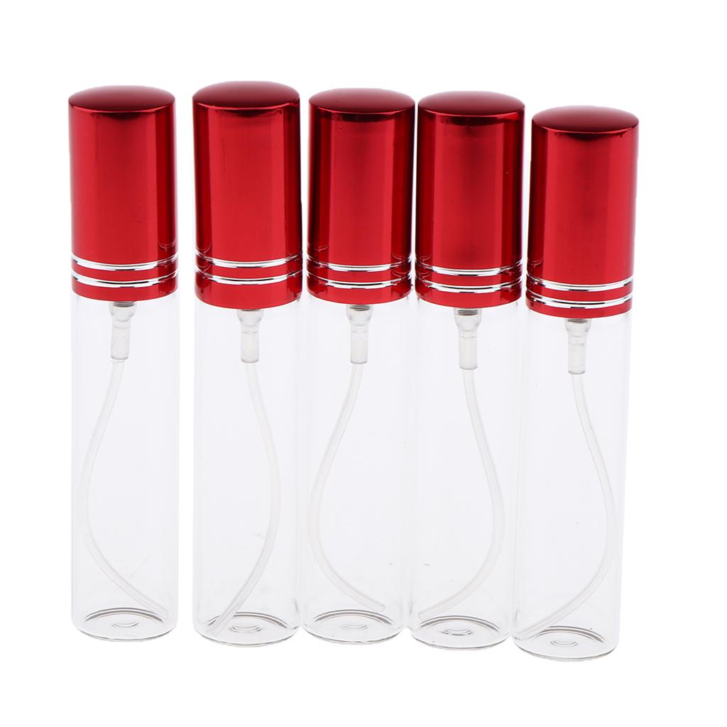 5 Pieces 10ml Empty Refillable Glass Perfume Spray Bottles Vial Black