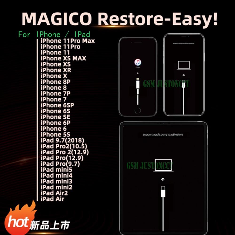 Cáp chạy phần mềm dành cho iPhone, iPad tự đưa máy về chế độ Recovery không cần bấm nút MAGICO RESTORE-EASY
