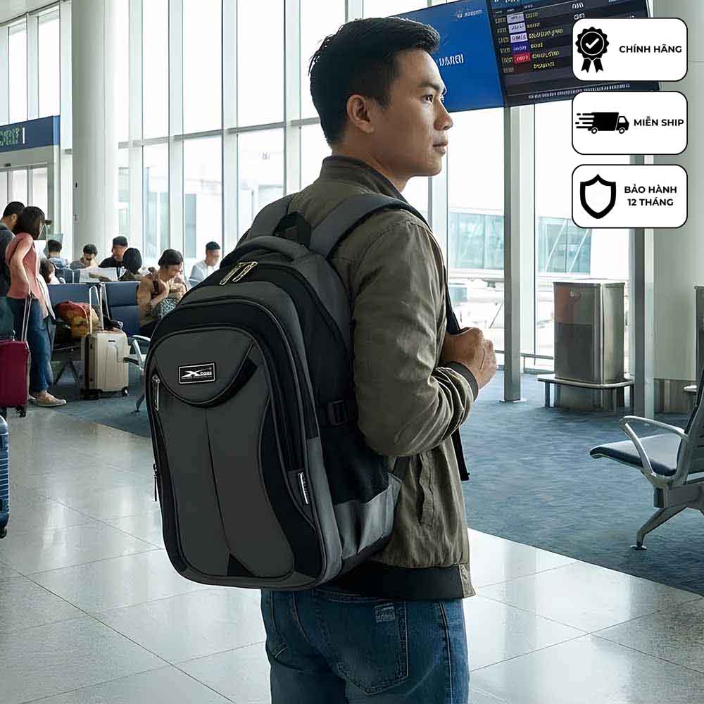 Balo laptop chống sốc đa năng thời trang cao cấp Xbags XB 2004 tiện ích đi học đi làm năng động cá tính, nhiều ngăn!