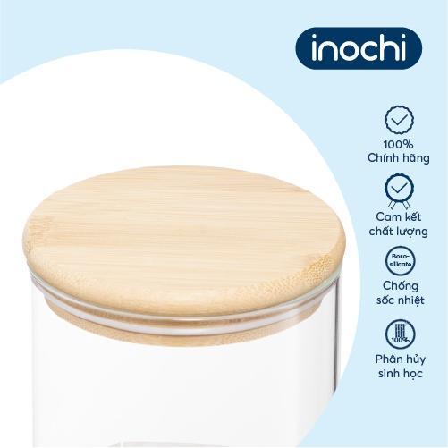 Hũ thuỷ tinh nắp tre Inochi - Nikko 1000ml