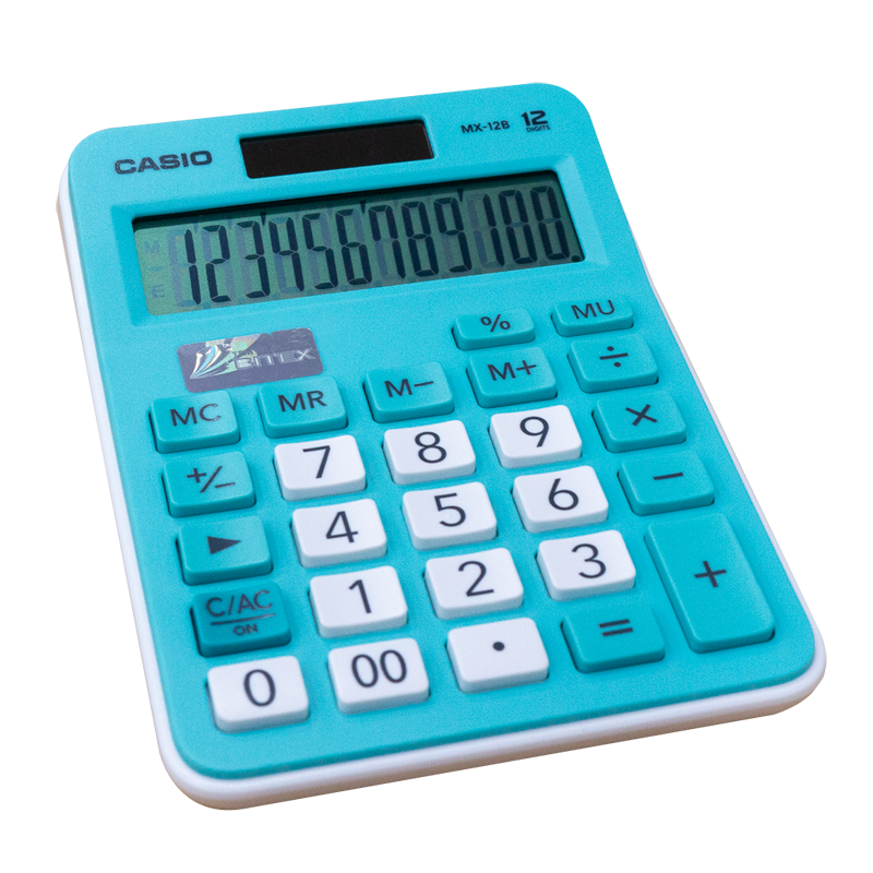 Máy tính Cỡ Nhỏ Casio MX-12B Sắc màu Chính hãng