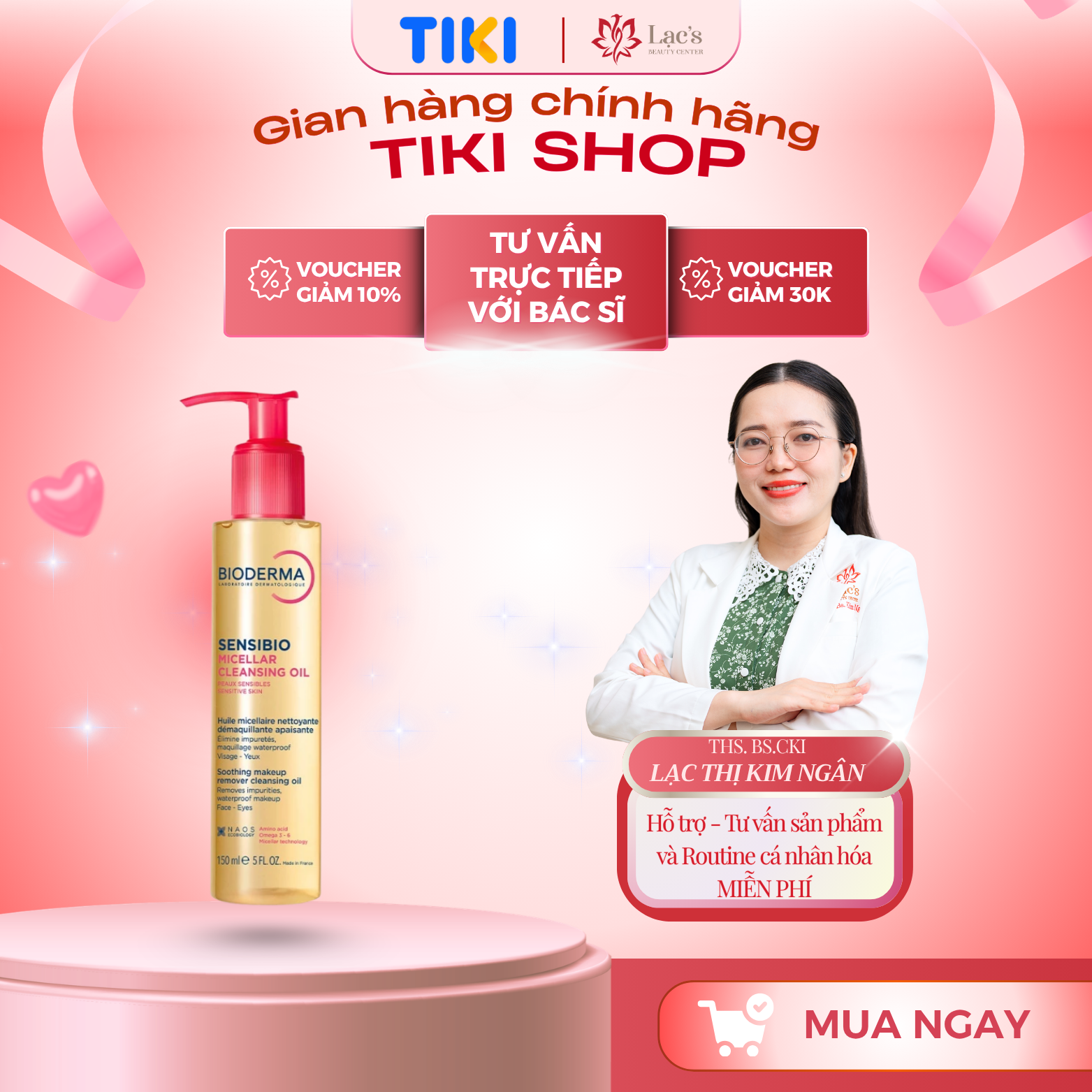 Dầu tẩy trang &amp; làm sạch Bioderma Sensibio Micellar cleansing oil - 150ml
